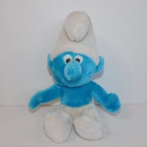 VTG 1979 PEYO Wallace Berrie 10" Plush Stuffed Smurf Doll Toy Blue White